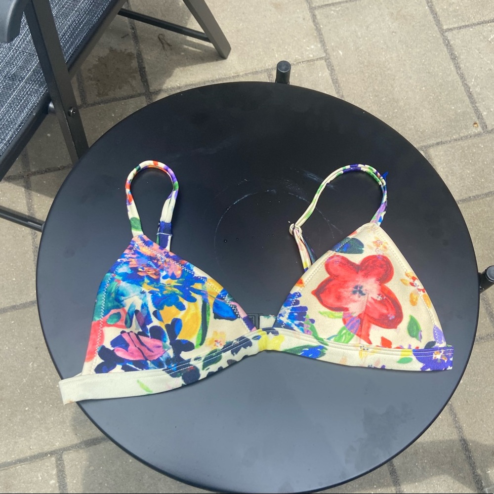 TRIANGL floral print neoprene bikini top S NWOT - Picture 5 of 7